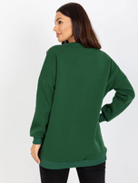 Hurt Ciemnozielona dresowa bluza basic z długim rękawem  