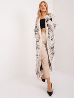 Hurt hellbeige langer Cardigan mit Taschen.