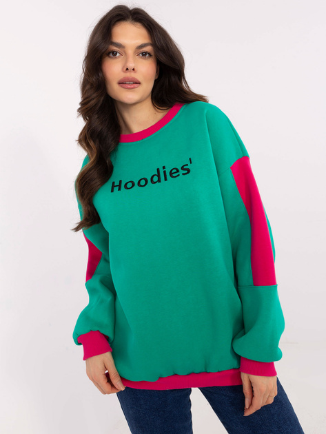 Hurt Turkusowa dresowa bluza z okrągłym dekoltem