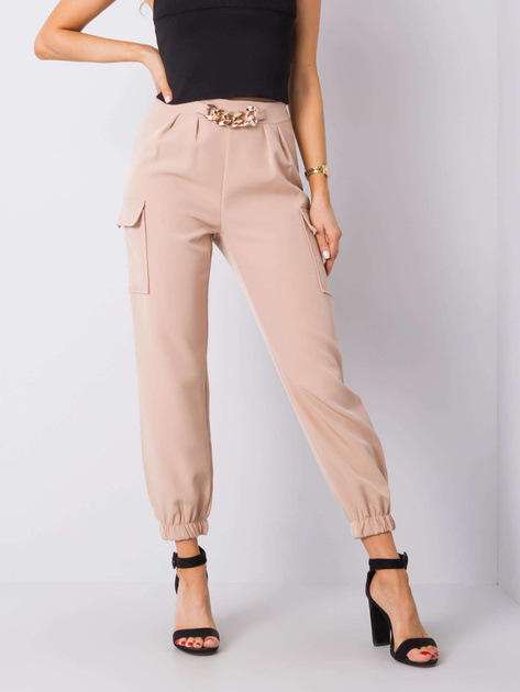 Beżowe spodnie Ester OCH BELLA