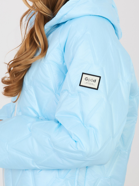 Pastelowa niebieska pikowana kurtka oversize