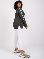 Khaki bawełniana tunika dresowa plus size Parma