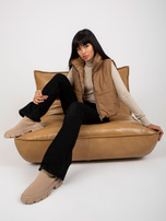 Hurt Jasnobrązowa krótka kamizelka puchowa OCH BELLA