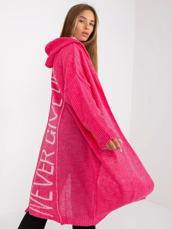 Hurt Fluo różowy luźny kardigan z napisem na plecach OCH BELLA