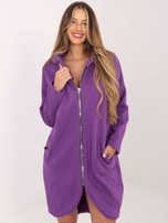 Fioletowa dresowa bluza basic z suwakiem Tina RUE PARIS 