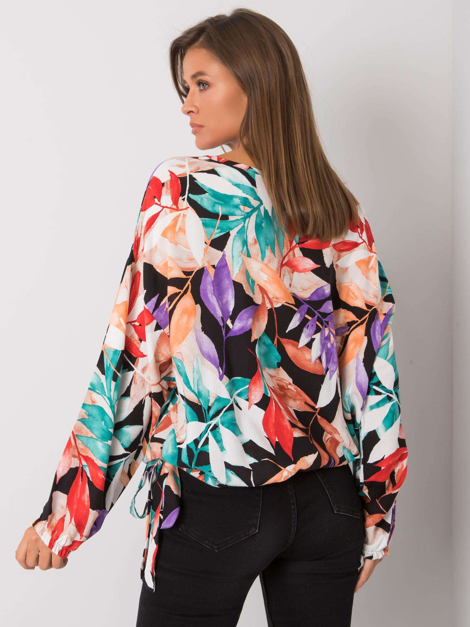 Czarna bluzka oversize we wzory Annemarie