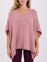 Brudnoróżowy sweter oversize z domieszką wełny 