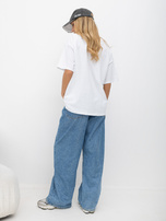 Biały damski t-shirt basic z bawełny