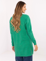 Zielony damski kardigan z długim rękawem