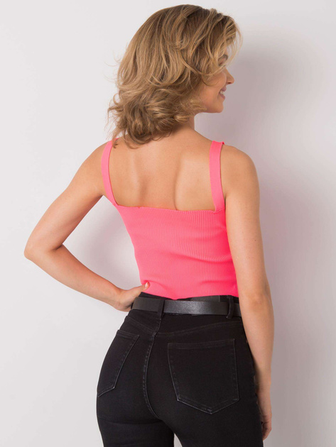 Fluo różowy top prążkowany Djoelle