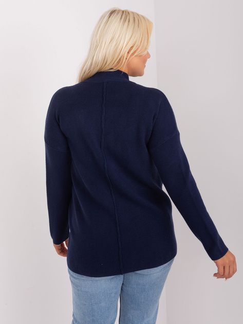 Hurt Granatowy damski sweter plus size z półgolfem