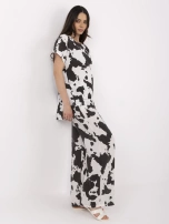 Czarno-biały komplet oversize z krowim nadrukiem