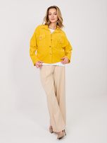 Ciemnożółta sztruksowa kurtka typu bomber RUE PARIS 