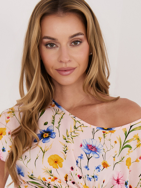 Jasnoróżowa luźna bluzka na lato SUBLEVEL