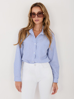 Ciemnoniebieska rozpinana koszula w paski