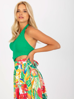 Hurt Zielony prążkowany top bez pleców RUE PARIS