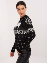 Czarny świąteczny sweter w renifery