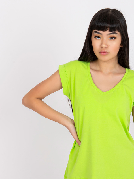 Fluo zielony t-shirt basic Atlanta RUE PARIS