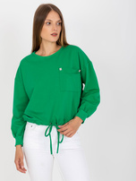Hurt Zielona bluza bez kaptura z kieszenią RUE PARIS