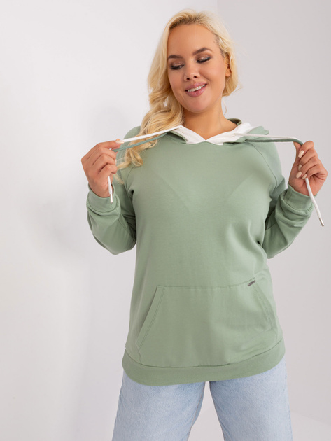 Hurt Pistacjowa bluza damska basic plus size
