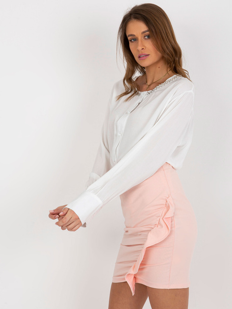 Hurt Ecru luźna bluzka wizytowa z zapięciem na guziki