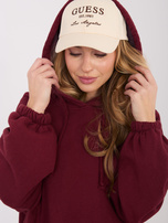 Bordowa dresowa sukienka z kapturem 