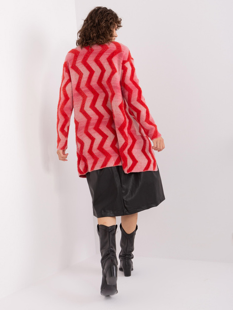 Hurt Czerwony miękki kardigan we wzory