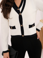 Ecru elegancki sweter 2w1 z kamizelką 