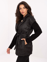Schwarze Weste mit Knopfverschluss RUE PARIS.