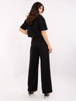 Hurt Czarny casualowy komplet z prostymi spodniami