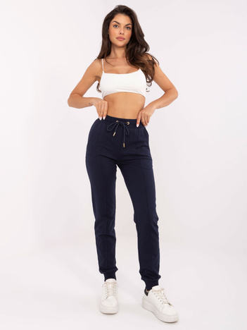 Granatowe dresowe spodnie ze ściągaczami