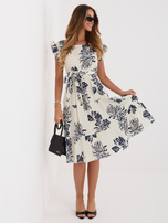 Granatowa rozkloszowana sukienka na lato