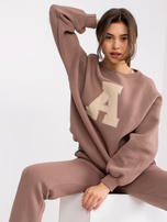 Brązowy komplet dresowy bez kaptura Edvige  