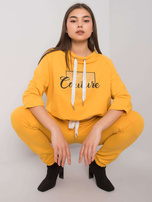 Ciemnożółty komplet z aplikacjami Martille