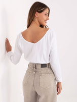 Biała krótka bluzka z gumką na dole RUE PARIS 