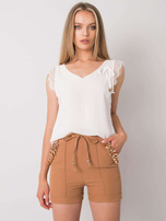 Biały top z koronką Sapphire