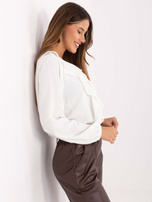 Ecru wizytowa bluzka z żabotem RUE PARIS 