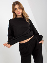 Hurt Czarny komplet casualowy z bluzą z odkrytymi plecami