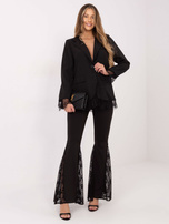 Czarna elegancka marynarka z koronką 