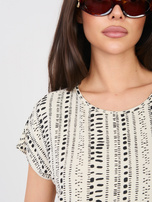 Jasnobeżowa letnia bluzka z gumką na dole SUBLEVEL 