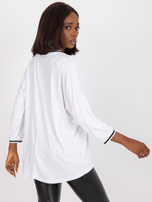 Biała bluzka na co dzień basic o luźnym kroju