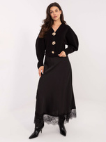 Czarny elegancki sweter z bufiastym rękawem