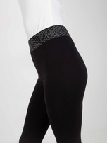 Hurt Czarne dopasowane legginsy na co dzień z bawełny 