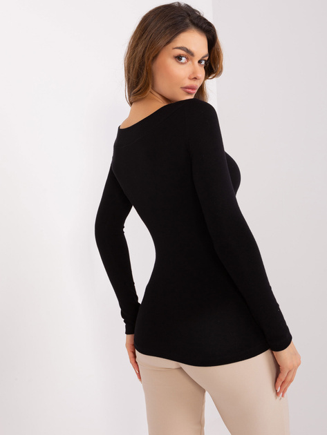 Hurt Czarna damska bluzka z długim rękawem