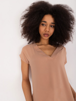 Hurt Camelowa bluzka z krótkim rękawem BASIC FEEL GOOD