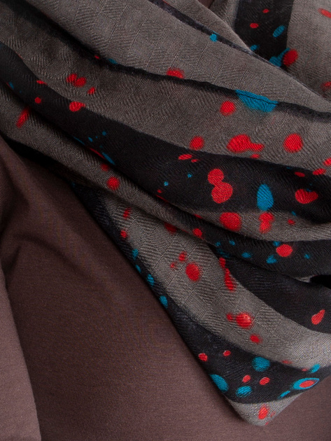 Hurtownia Szara damska chusta komin z nadrukiem