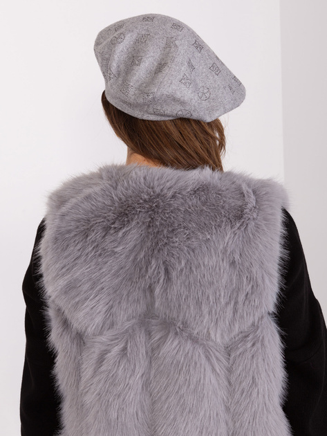 Hurtownia Szary beret z kaszmirem