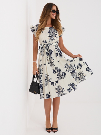 Granatowa rozkloszowana sukienka na lato