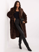 Brown elegant coat with fur.