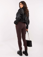 Ciemnobrązowe dresowe spodnie z wiązaniem BASIC FEEL GOOD